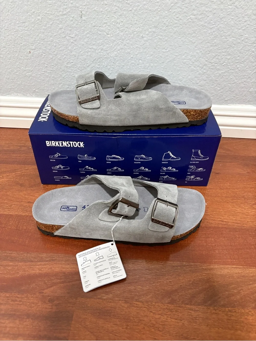 Grey Birkenstock Arizona Suede - Mens 9 / 42 EU